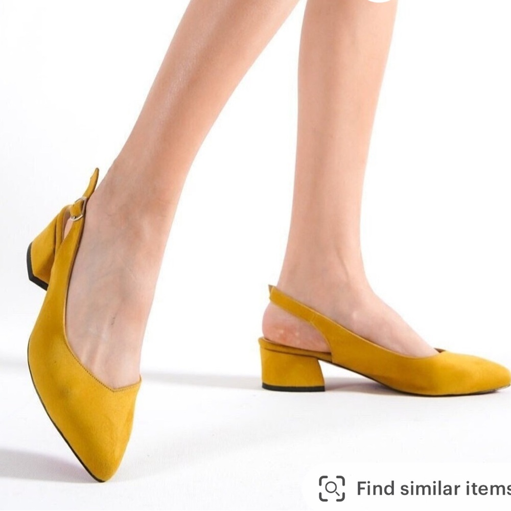 Elegant Yellow Women's Slingback Shoes